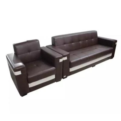 1 x Sunrise Furniture Wooden 4 Seater Sectional Sofa - Black